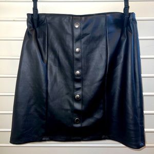 Black Faux Leather Skirt